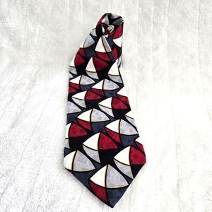FACETS Vtg Men's Tie Navy Blue Red BLACK Gold White 3.5 X 58‎